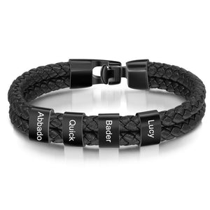 Four beads bracelet black
