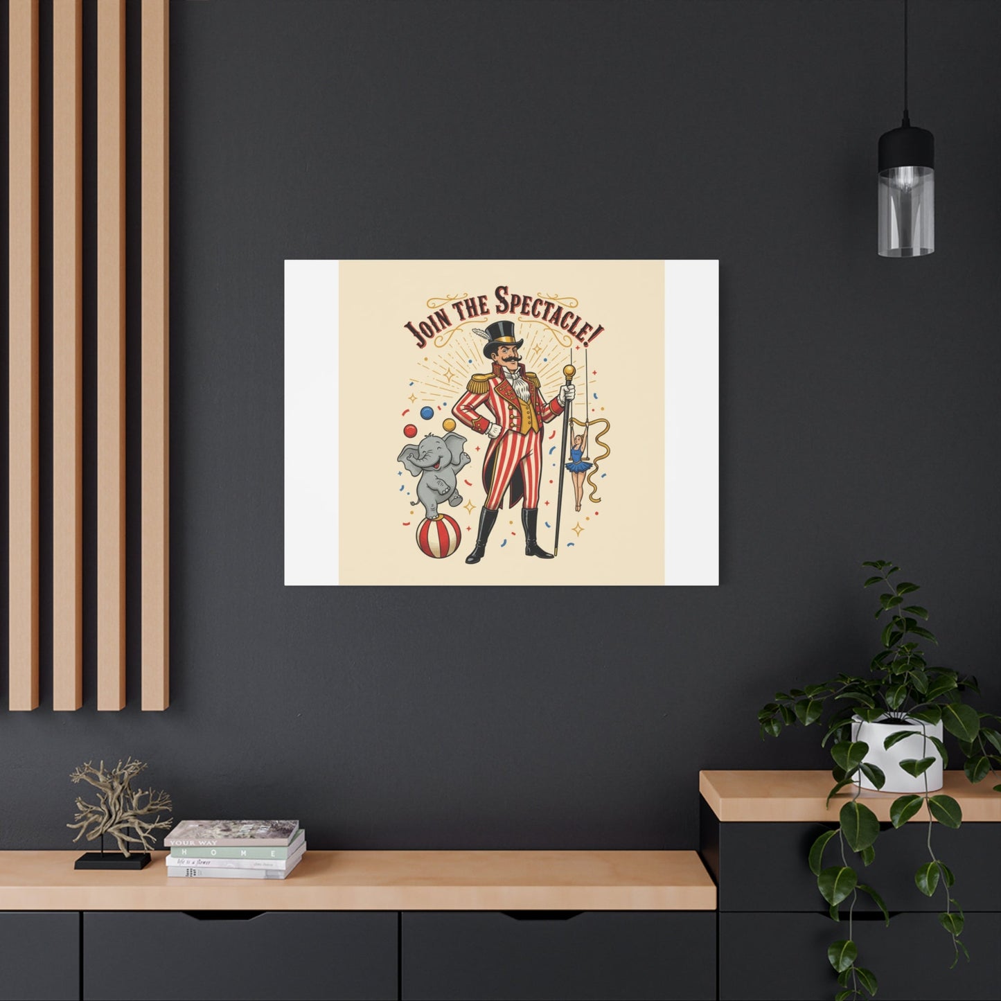 Join the Spectacle Circus Art Print | Matte Canvas, Stretched, Vintage Carnival Design