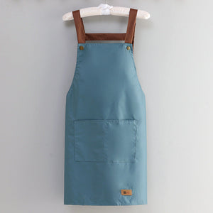 Strap leather label blue