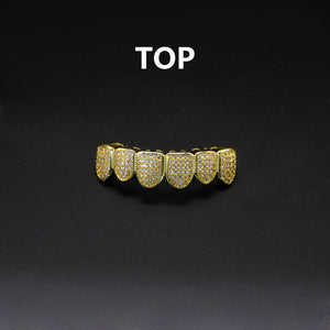 Golden upper teeth