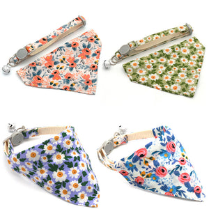 Green Small White Flower Collar with Triangle Scarf
