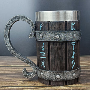 Bamboo barrel beer mug