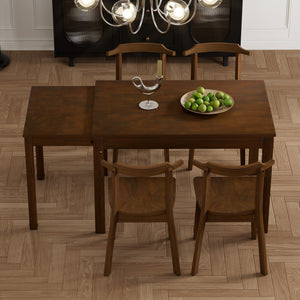 Brown + Solid Wood + Dining Room