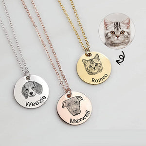 Steel necklace with picture