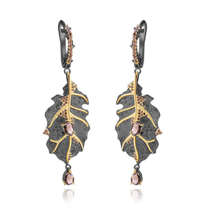 Tea colored crystal earrings