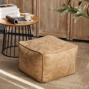 Beige Square Stool