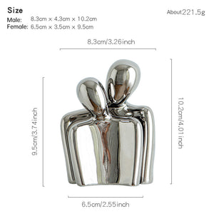 Hugging couple-silver