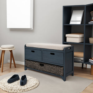 Navy + Solid Wood