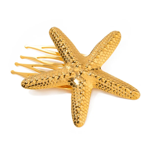 Stainless steel shell hair clip with bangs, high-end feel, ins metal hair accessories, broken hair clip at the back of the head