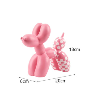 Plaid Balloon Dog-Pink and White Plaid
