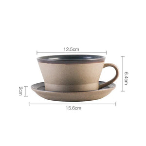 Breakfast cup+plate [dark brown]