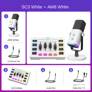 SC3 White + AM8 White (Includes Cannon Cable)