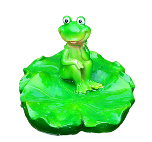 Double Lotus Leaf Sitting Frog