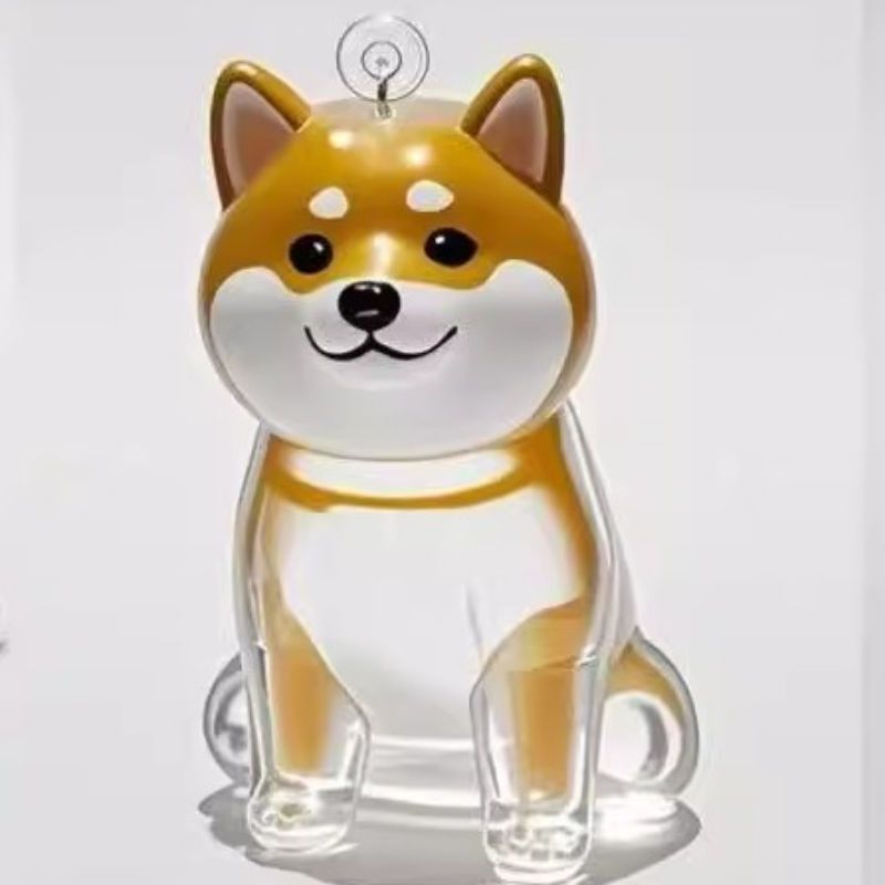 A transparent DIY pet hair memorial keychain box, a sweet keepsake for dog lovers.