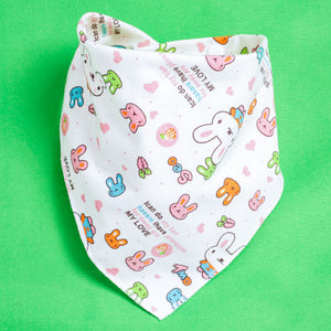Pink bunny triangle scarf