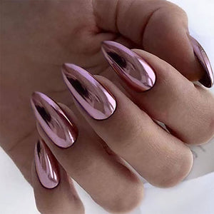 MEI-487-Light pink plating (almond nails)