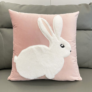 Pink lying bunny