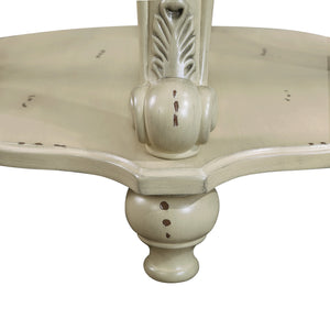 Antique White + Rubber Wood