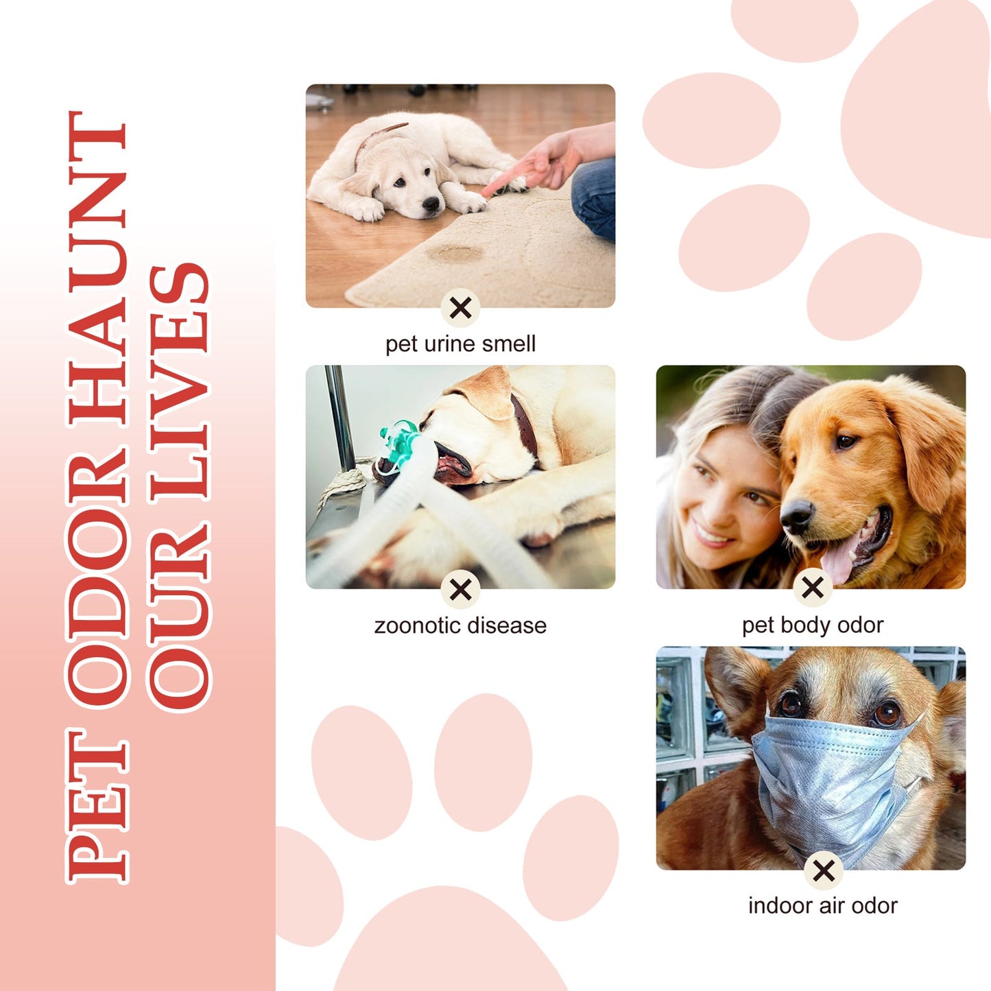 Pet Deodorant Spray, Indoor Cat And Dog Deodorizer Stay Fragrance Refreshing Spray