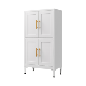White + Metal + 3-4 Shelves
