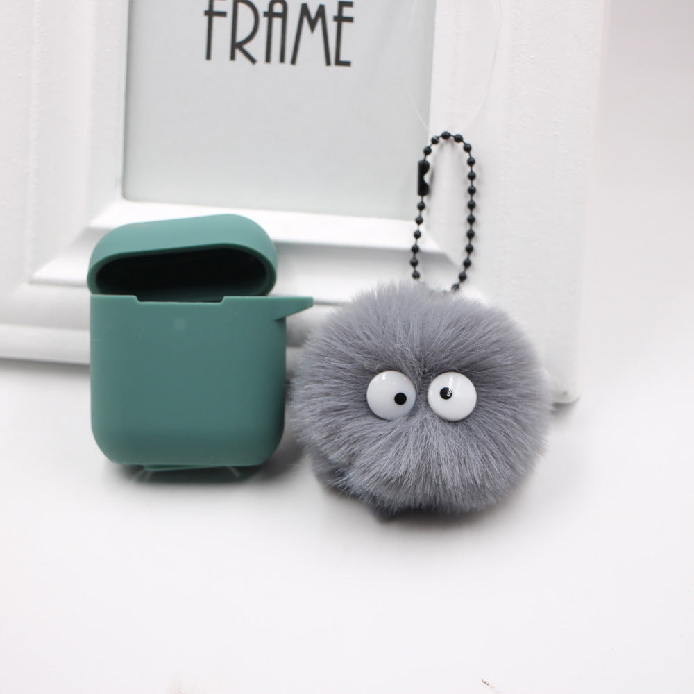 Spirited Away Dust Elf briquettes keychain pendant plush round student bag key pendant gift