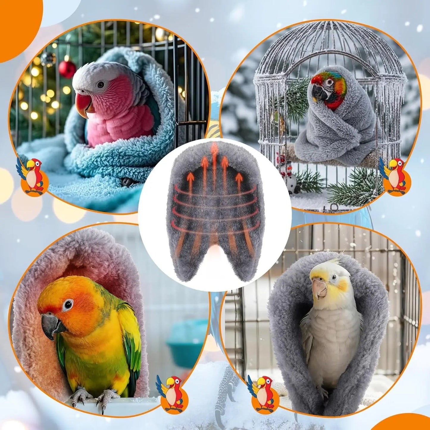 Bird Cage Heater 5V Low Voltage Corner Warmer Constant Temp Parrot Perch