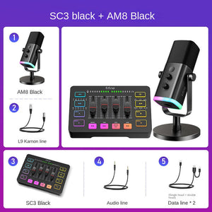 SC3 Black + AM8 Black (Includes XLR Cable)