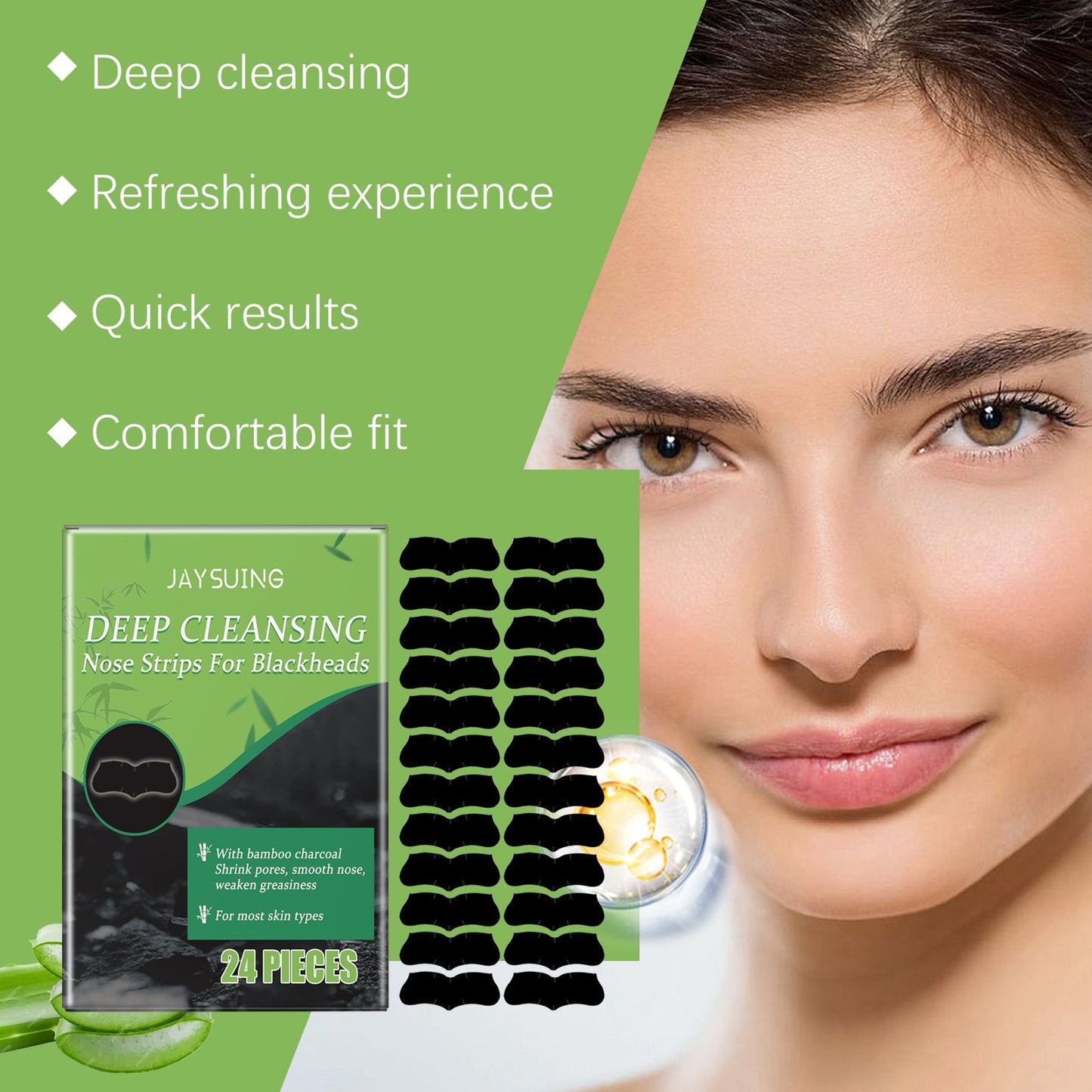 Charcoal Blackhead Pore Patch Gently Cleans Face From Blackheads And Improves Rough Pores