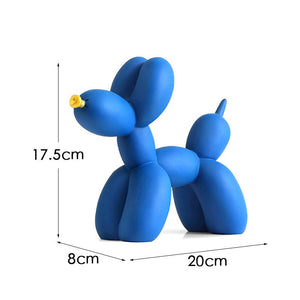 Balloon Dog-Blue Body Gold Mouth