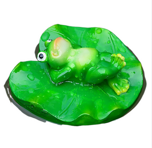 Lying Frog with Lotus Leaves