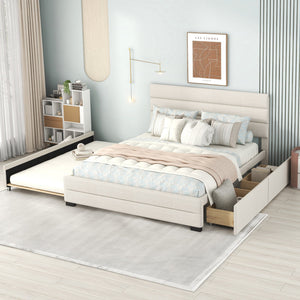 Beige + Upholstered