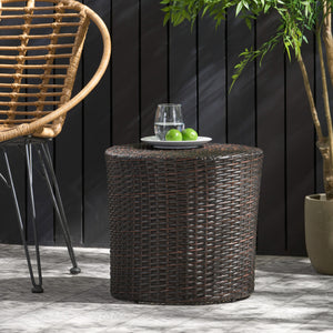 Brown Multi + Rattan