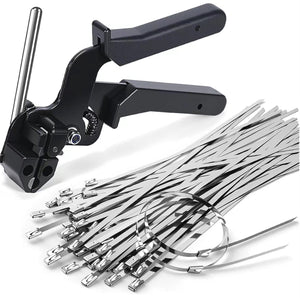 Cable Tie Gun+ Metal Zip Ties