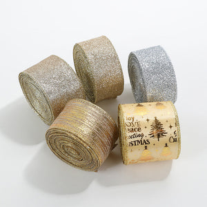 Champagne colored adhesive powder ribbon