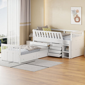 White+Solid Wood+Twin