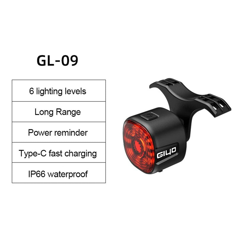 Bicycle Smart Brake Tail Light MTB Road Bike Auto Brake Sensing Light SB Rechargeable IPX6 Waterproof LED Warning Rear Lamp