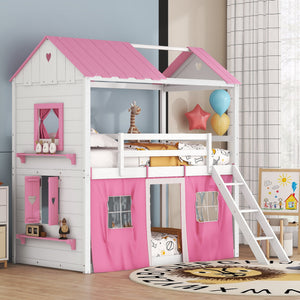 Pink+White + Solid Wood+MDF