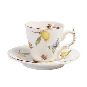 100ML Lemon - themed Cup and Saucer