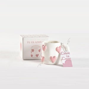 Pink peach heart mug