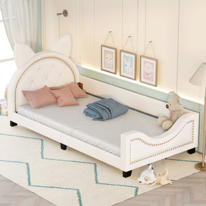White + PU Leather