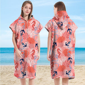 Adult Zipper Style - Coral Seahorse