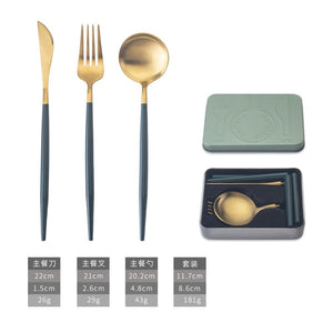 Dark green gold 3-piece set