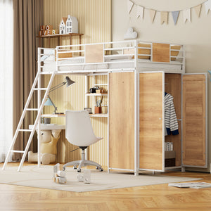 White + Metal & Wood + Twin
