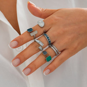 01 White K Ring Set  5515