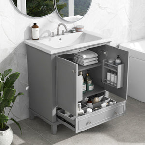 Grey + Solid Wood+MDF