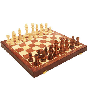 Solid wood chess pieces