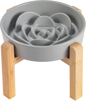 Upgraded Grey Slow Feeder Elevated