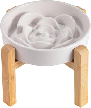 Upgraded White Slow Feeder Elevated