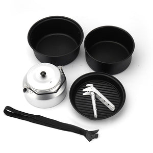 6 Piece Set [Pot Set + 1 L Kettle All Black]