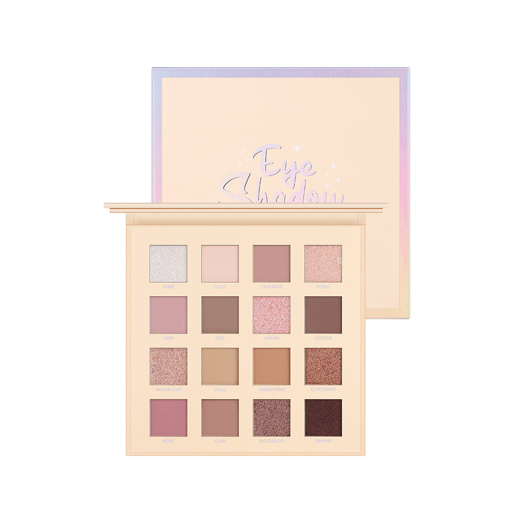 Mee Carney Beauty Makeup 16 Color Eye Shadow Plate Ins Matte Pearl Glitter Pink Earth Color Eye Shadow Plate MC12